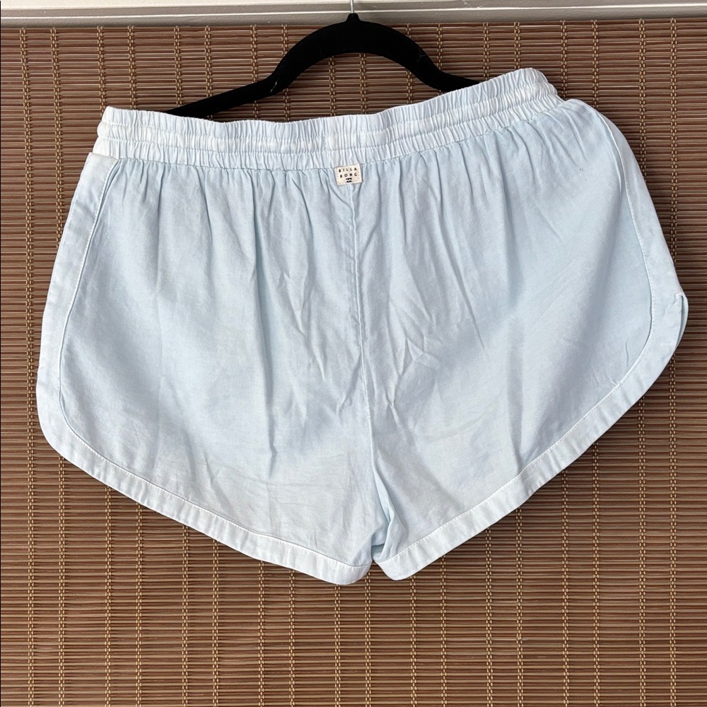 Billabong Light Blue Drawstring Casual Cotton Beach Shorts - Picture 3 of 6